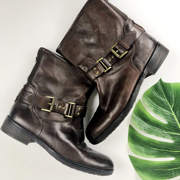 Franco Sarto brown belted leather boots size 8 1/2 - Picture 5 of 8